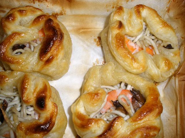 Saquitos de Marisco y Setas