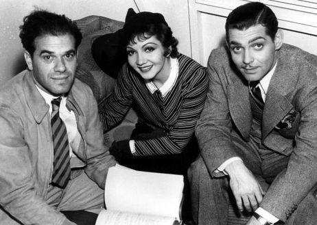 Frank Capra con Claudette Colbert y Clark Gable