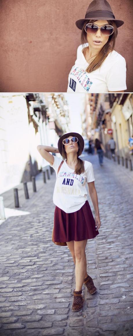 street style barbara crespo sunday stroll franklin and marshall tshirt outfit