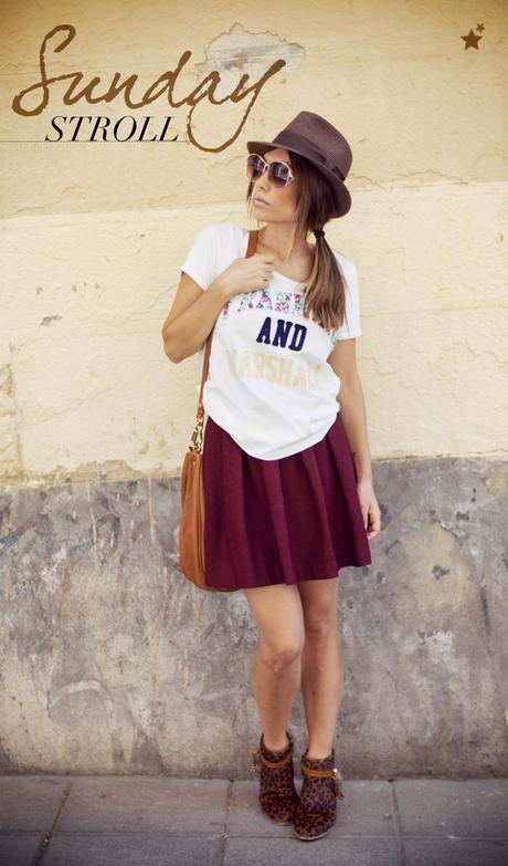 street style barbara crespo sunday stroll franklin and marshall tshirt outfit