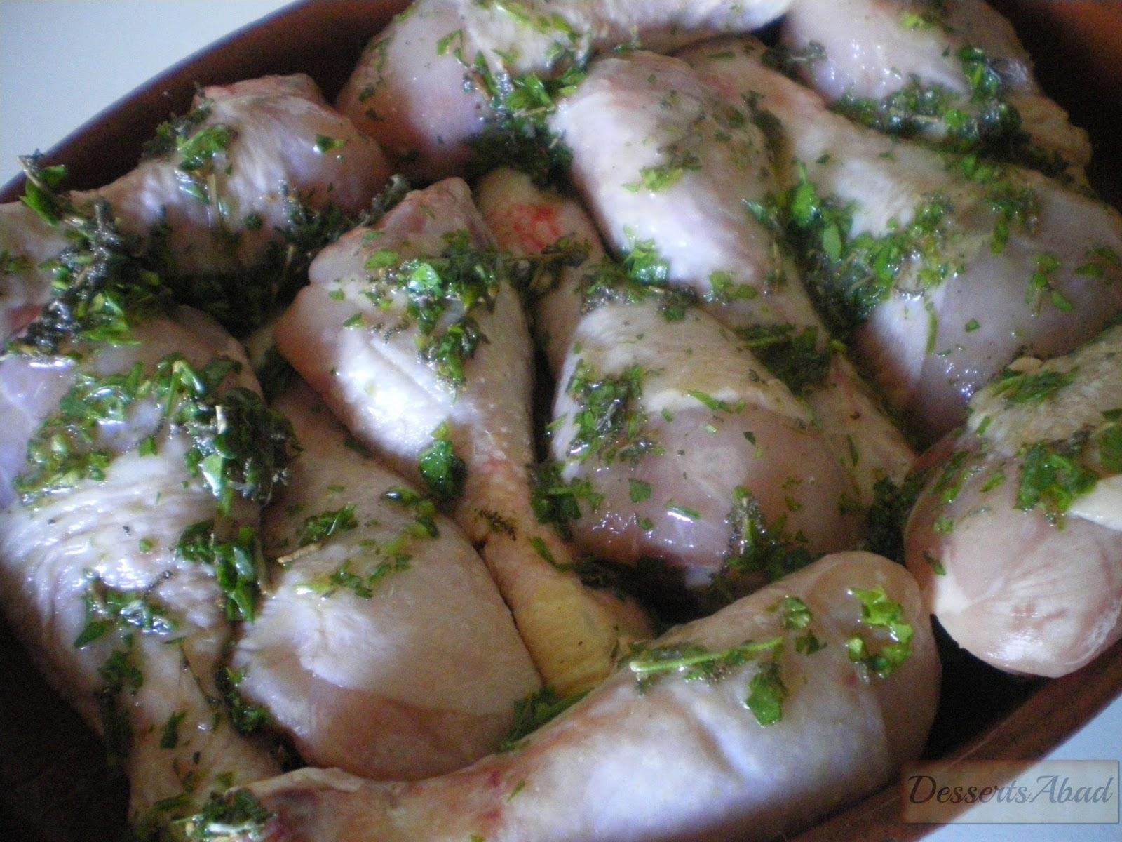 Pollo frito con tomillo y limón