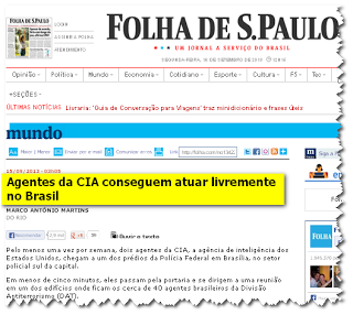 CIA actúa con libertad en Brasil, revela diario brasileño