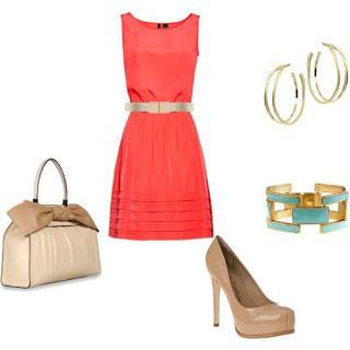 VESTIDOS ELEGANTES DE FIESTA COLOR CORAL