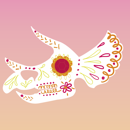 Los dinosaurios del Día de los Muertos de Victoria Haf