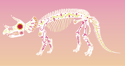 Los dinosaurios del Día de los Muertos de Victoria Haf