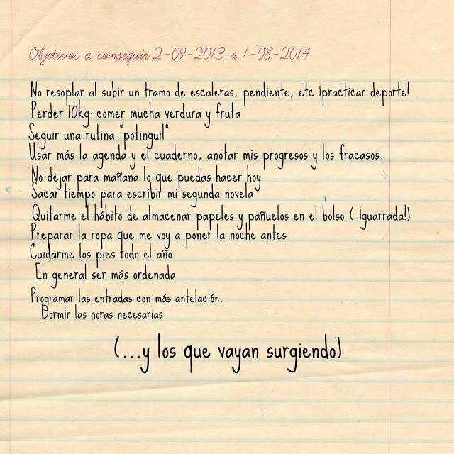 Cuaderno de septiembre:  metas para este curso 2013/2014