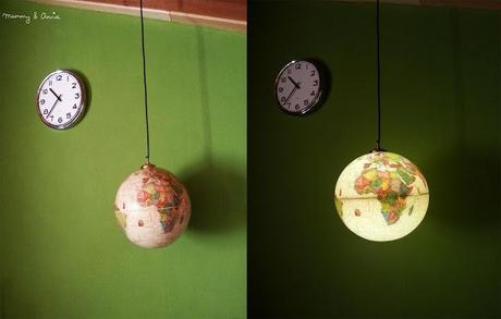 DIY LÁMPARA RECICLANDO GLOBO TERRÁQUEO