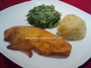 Pechuga de pollo empanada con puré de patata y espinacas  -Valoración nutricional