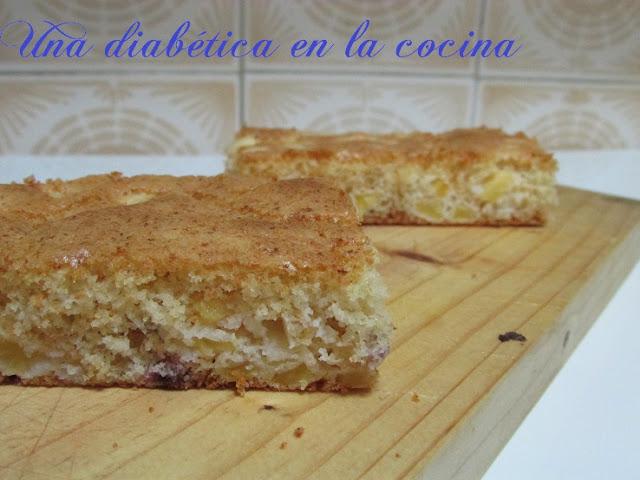 Bizcocho de harina de maíz y melocotón apto para diabéticos