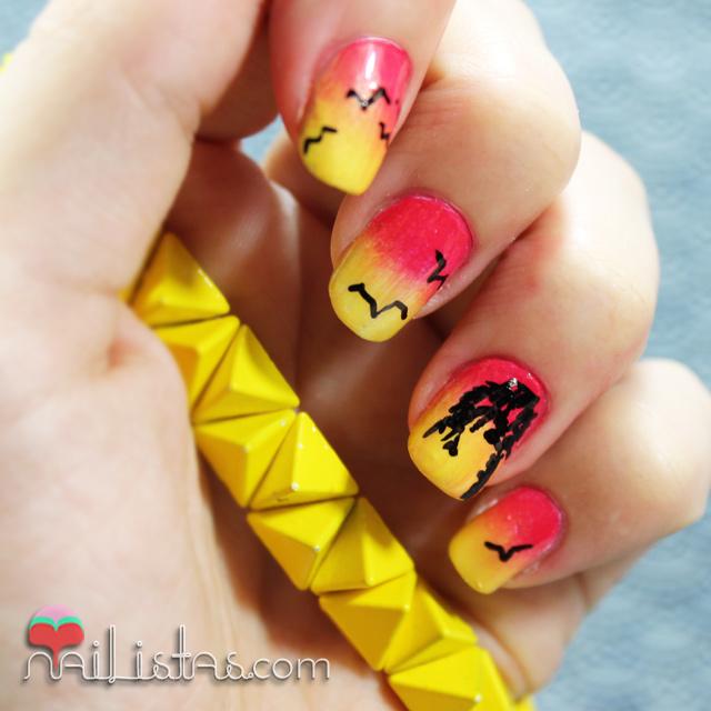 Uñas decoradas con degradado de puesta de sol | Sunset