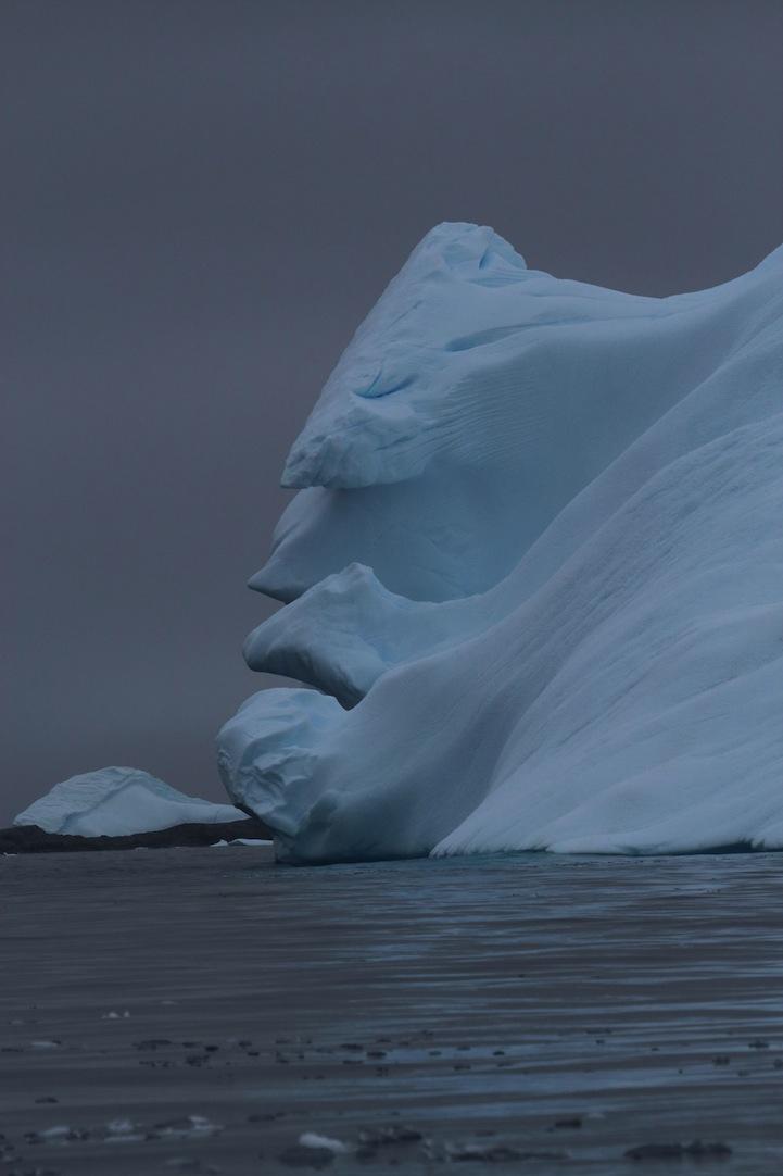 Un anciano y barbado iceberg en la Antártida