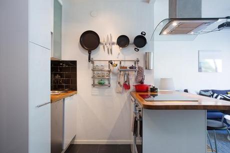 37 m², cocina con península y walk in closet decoración pequeño walk in closet decoración nórdica escandinava pisos pequeños decoración espacios pequeños decoración diseño pisos pequeños decoración diseño mini pisos cocinas pequeñas con península blog decoración nordica escandinava