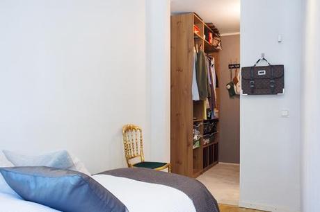 37 m², cocina con península y walk in closet decoración pequeño walk in closet decoración nórdica escandinava pisos pequeños decoración espacios pequeños decoración diseño pisos pequeños decoración diseño mini pisos cocinas pequeñas con península blog decoración nordica escandinava