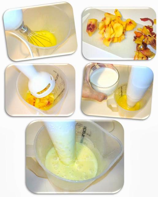 Pastel meloso de cerveza de melocotón y crujiente de azucar y canela