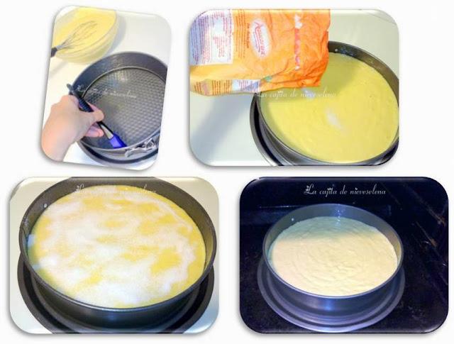 Pastel meloso de cerveza de melocotón y crujiente de azucar y canela