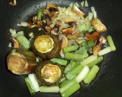 Arroz con Berenjena de Pueblo, Ajos Tiernos y Tomate Seco