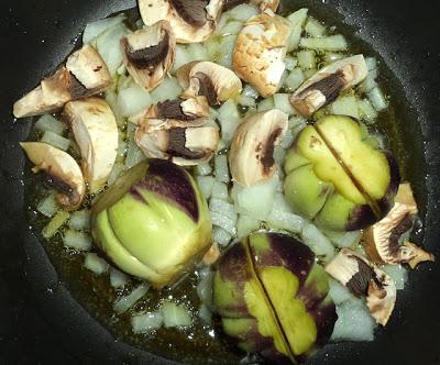 Arroz con Berenjena de Pueblo, Ajos Tiernos y Tomate Seco