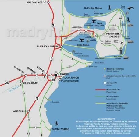 Cabo Dos Bahías es considerado la zona más bella dentro del sistema de áreas protegidas costeras. Mapa Cabo Dos Bahias