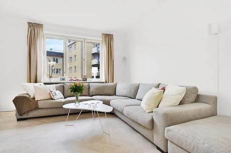 salón de forma triangular diseño decoración salón decoración nórdica decoración interiorismo plantas difíciles decoración en blanco cocinas modernas cocinas blancas cocinas alargadas blog decoración estilo escandinavo blog decoración diseño nórdico 