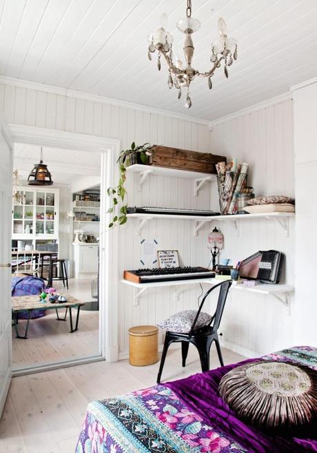 Estilo Boho y colorista en un vivienda noruega.
