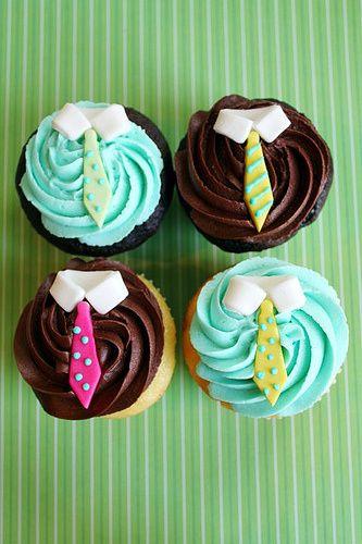 tie cupcakes  {seen on Cupcakes Take The Cake blog} #fathersday #ties #cupcakes