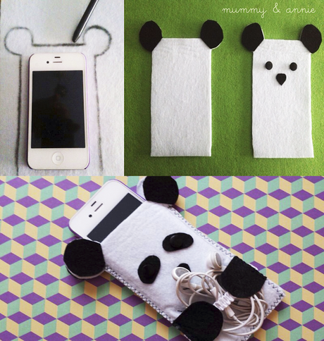 DIY FUNDA MÓVIL FIELTRO OSO PANDA