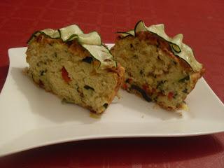 Pastel de calabacines y pimientos rojos, sin lactosa