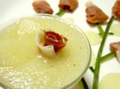 Sopa fría Melón rosas jamón