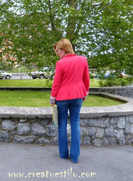 Como combinar y elegir chaquetas de entretiempo. Mis opciones, americana, chaqueta vaquera o chaqueta de cuero look con americana rosa