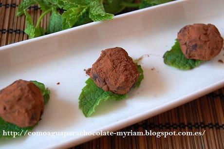 TRUFAS DE CHOCOLATE A LA MENTA.