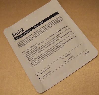 Una piel bien hidratada con la mascarilla de KLAIRS “Rich Moist Soothing Mask” en WISHTREND (From Asia with Love)