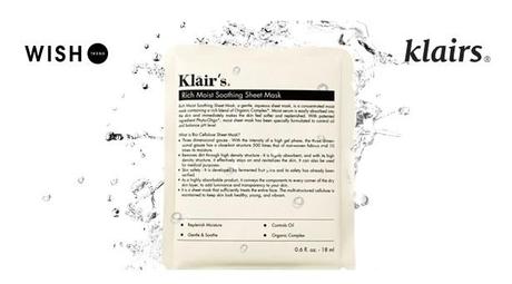 Una piel bien hidratada con la mascarilla de KLAIRS “Rich Moist Soothing Mask” en WISHTREND (From Asia with Love)