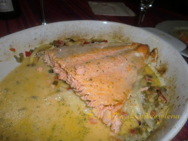 Salmón horneado al cava