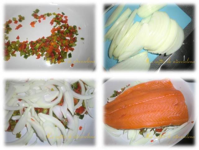 Salmón horneado al cava