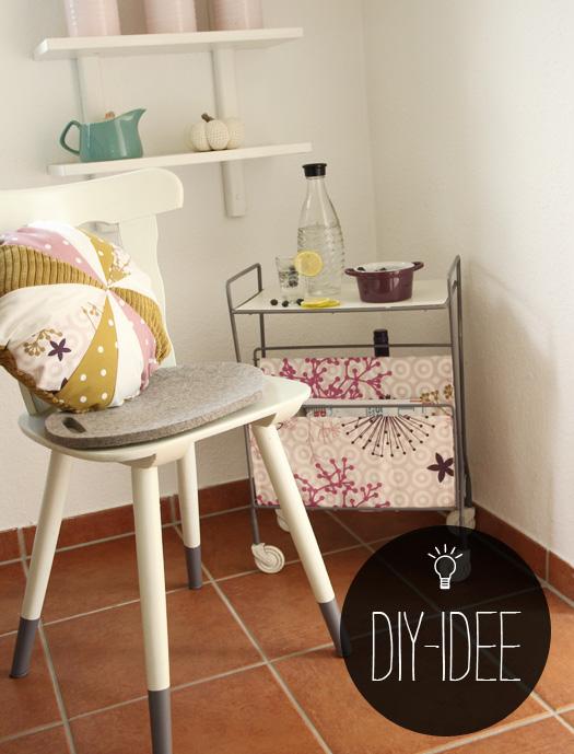 DIY: pintar calcetines a las patas de las sillas