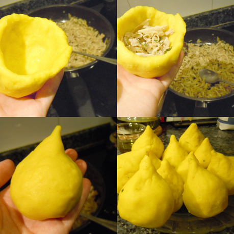 Coxinhas de Pollo con salsa de tomate picante Coxinhas de Pollo con salsa de tomate picante