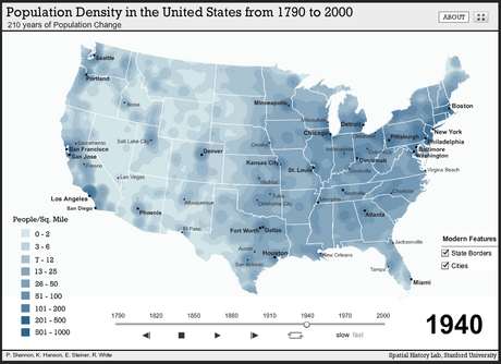 Más Ejemplos de Visualización de Datos: Spatial History Project (Universidad de Stanford)