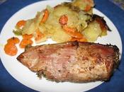 Solomillo cerdo horno verduras