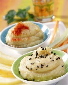 Humus con verduras y frutas