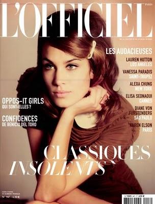 Alexa Chung, portada de la revista francesa L'Officiel, agosto 2010
