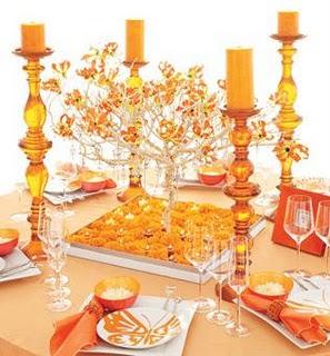 Casamiento naranja IX: Centros de mesa
