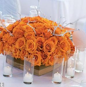 Casamiento naranja IX: Centros de mesa