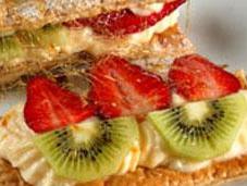 Hojaldre crema frutas