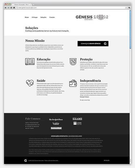 Gênesis identidad website de Gênesis brasil