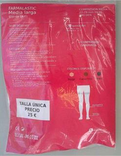 La AEMPS informa de la detección de la venta de unidades falsificadas del producto “Medias de Compresión de la marca FARMALASTIC” de la empresa Laboratorios Cinfa, S.A. en la provincia de Alicante.