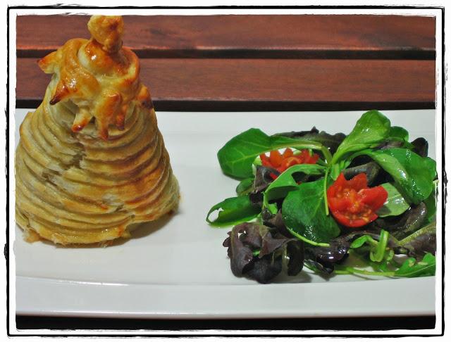 Berenjenas en Hojaldre Rellenas de Carne Picada y Setas