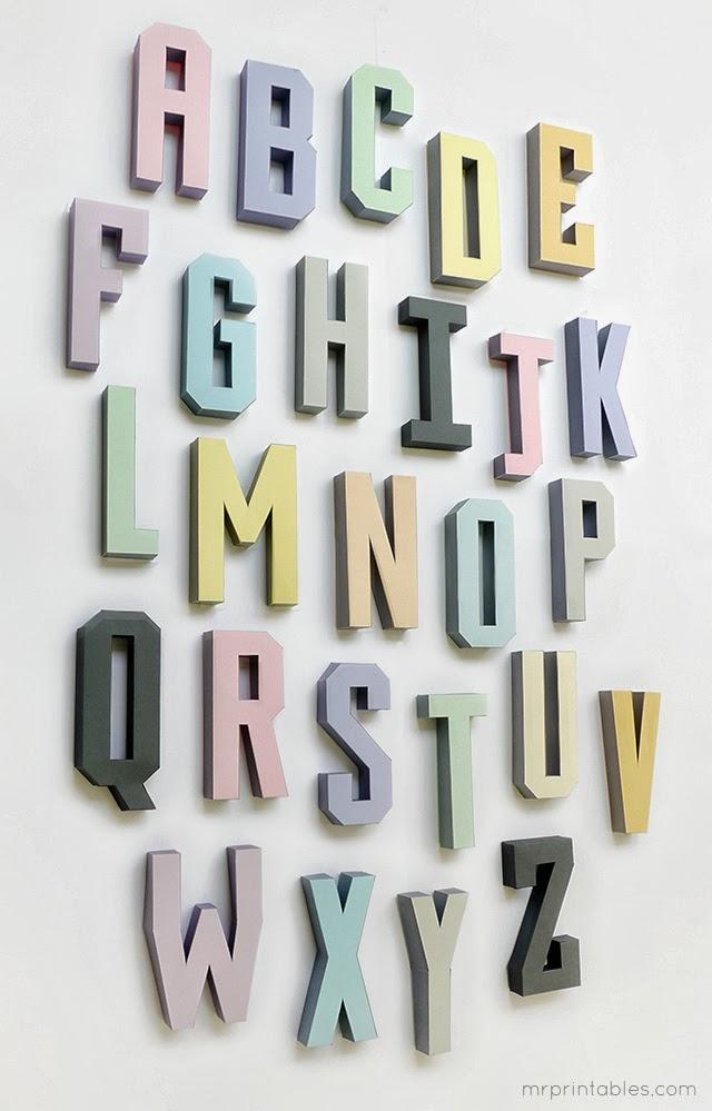 Descarga Gratis: Letras en 3D para decorar. Free printable