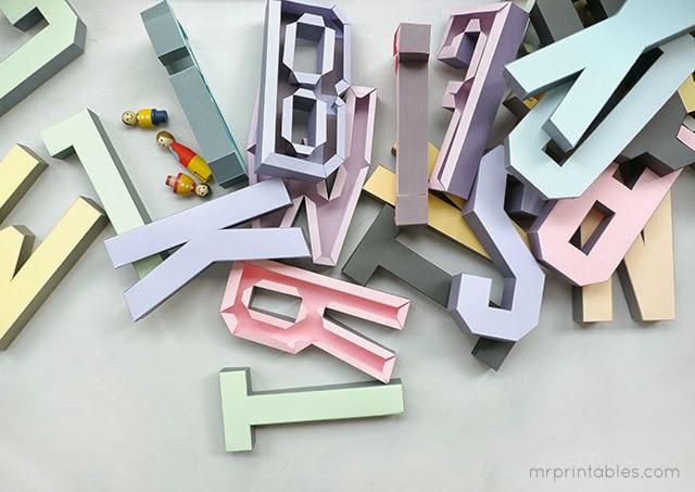 Descarga Gratis: Letras en 3D para decorar. Free printable