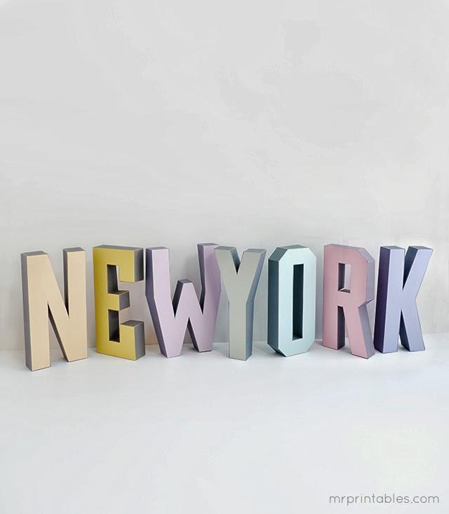 Descarga Gratis: Letras en 3D para decorar. Free printable