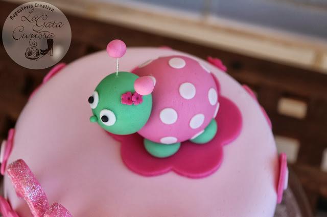 TARTA FONDANT ROSA PARA ALBA